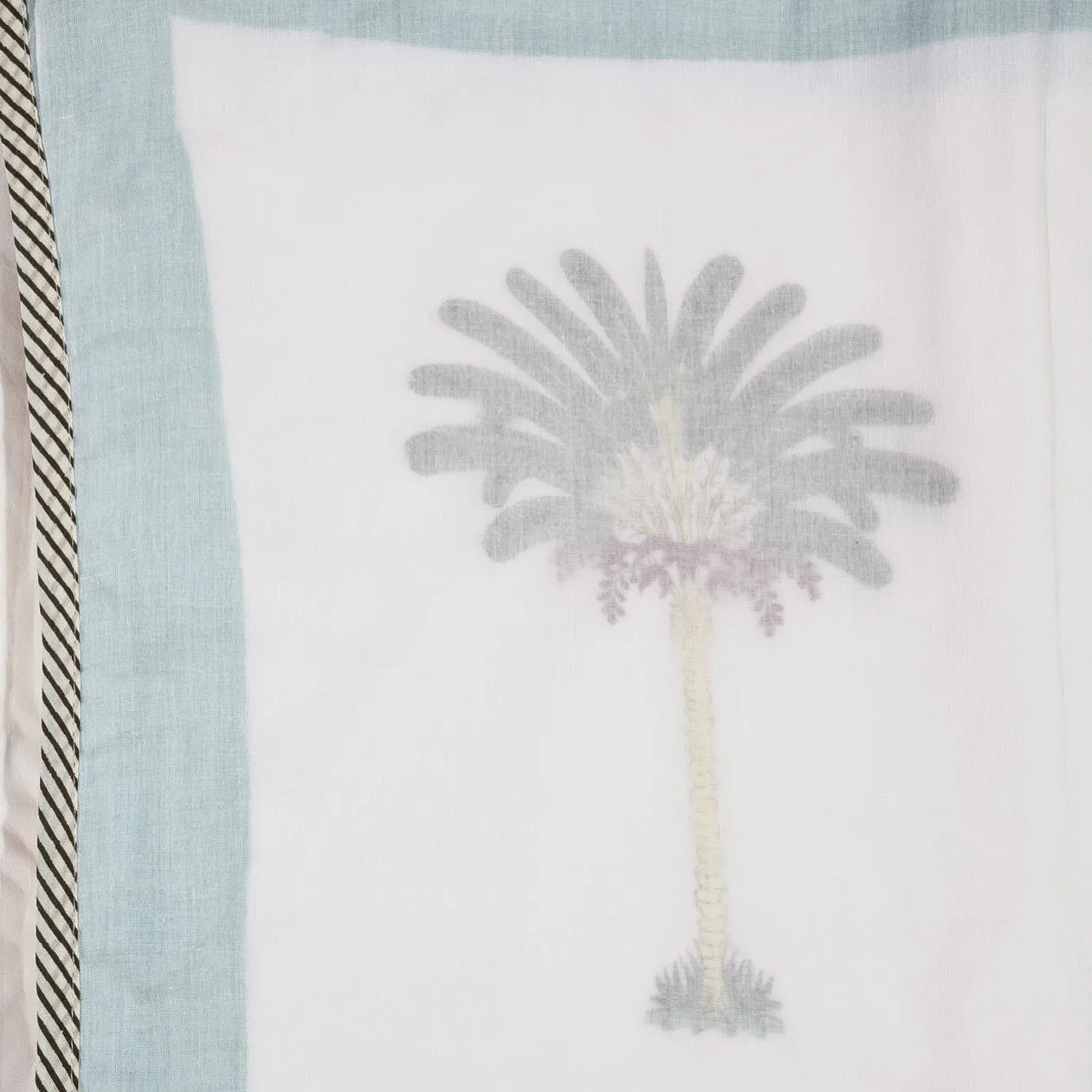 Hand Block Printed Palm Tree Top Sheet / Bed Cover