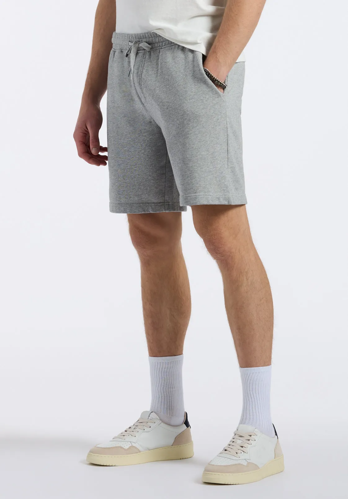 Hilston Men's Fleece Relaxed Shorts, Heather Grey - BM24536