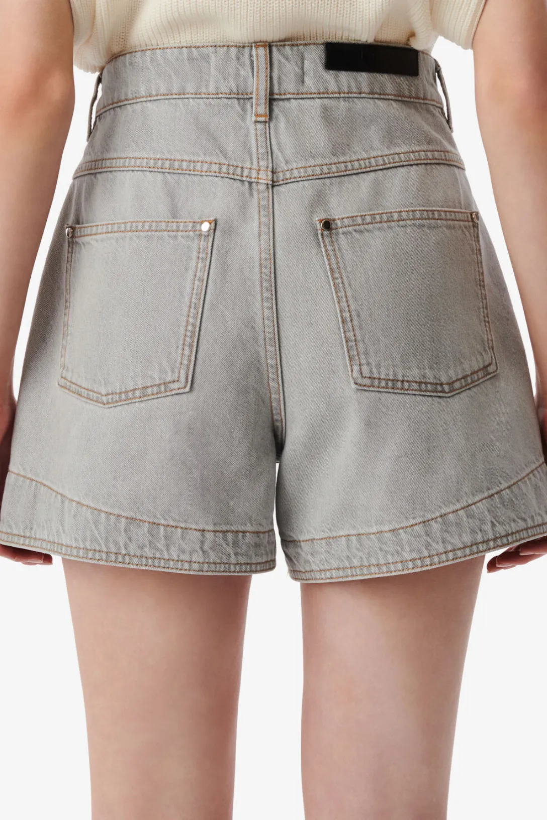 Hippolie High-Waisted Shorts | Light Grey