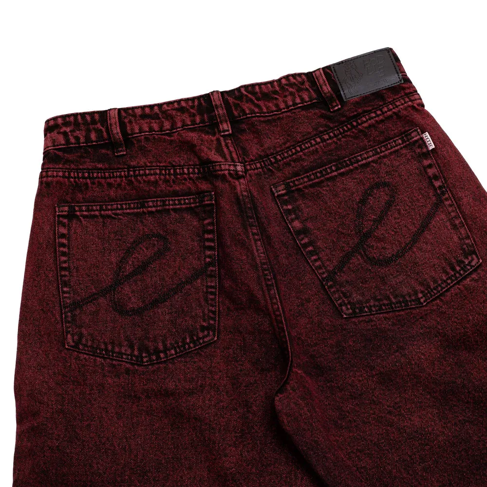 Hoddle 16 Ounce Denim Ranger Jean Black Acid Wash/Red Over Dye