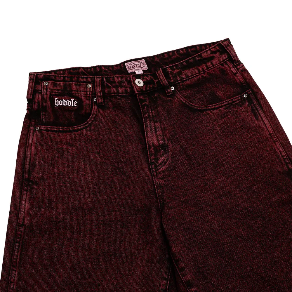 Hoddle 16 Ounce Denim Ranger Jean Black Acid Wash/Red Over Dye