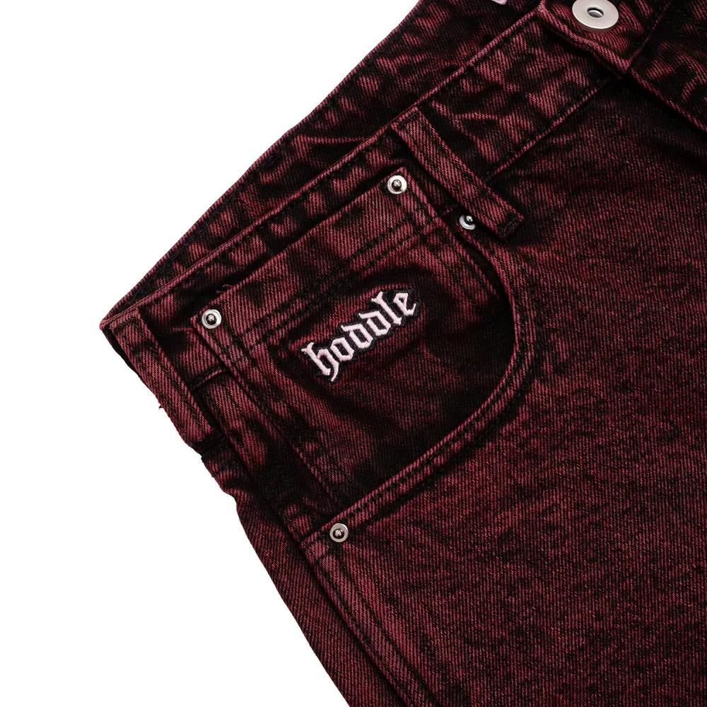 Hoddle 16 Ounce Denim Ranger Jean Black Acid Wash/Red Over Dye