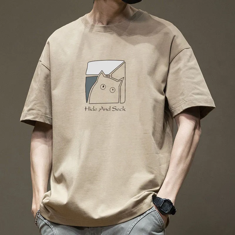 INSTOCK-100% cotton summer men's short-sleeved T-shirt