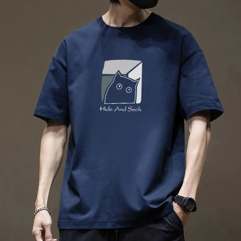 INSTOCK-100% cotton summer men's short-sleeved T-shirt