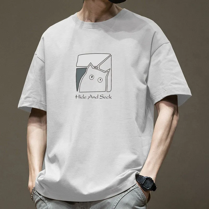 INSTOCK-100% cotton summer men's short-sleeved T-shirt