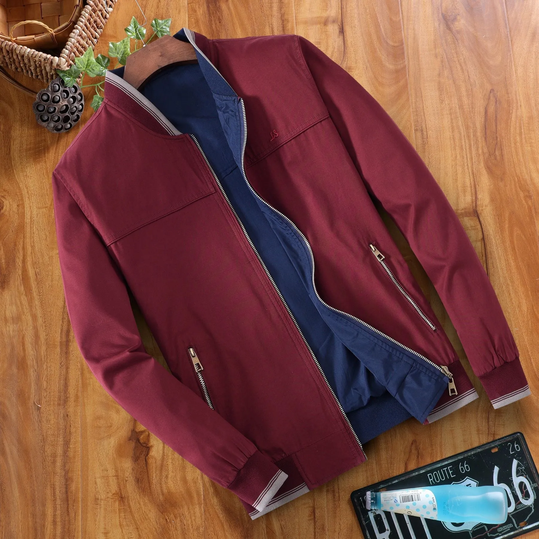 INSTOCK- Men's cotton double-sided washed large size jackets.