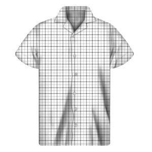 Island Breeze: White Tattersall Pattern Hawaiian Short Sleeve Shirt