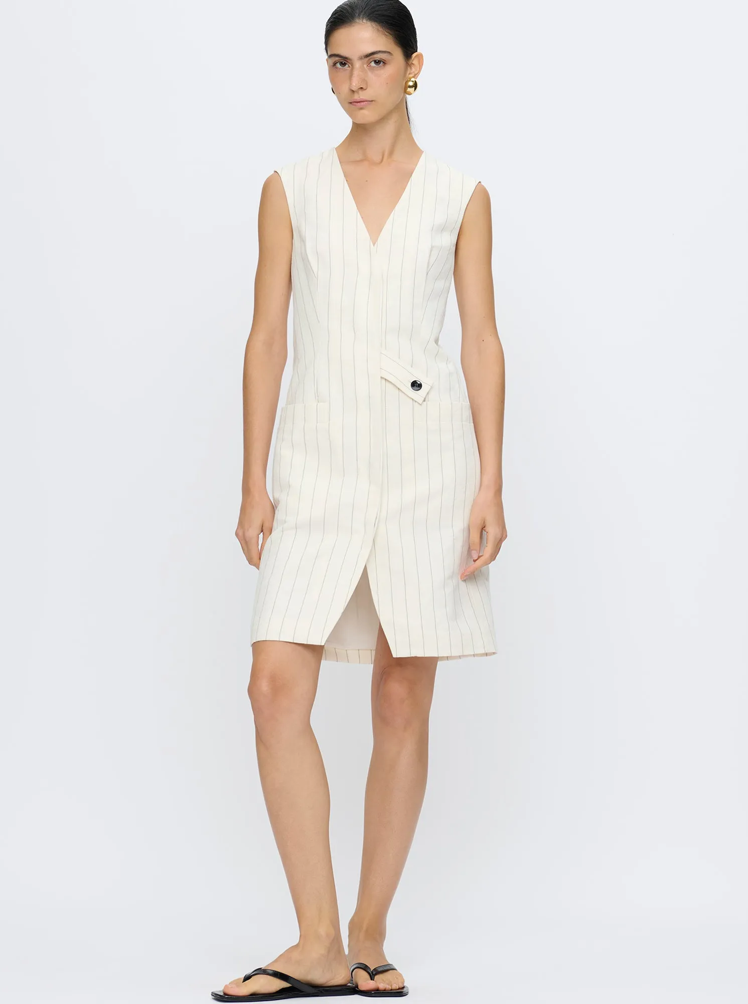 JAMILY Vest dress Ivory stripe