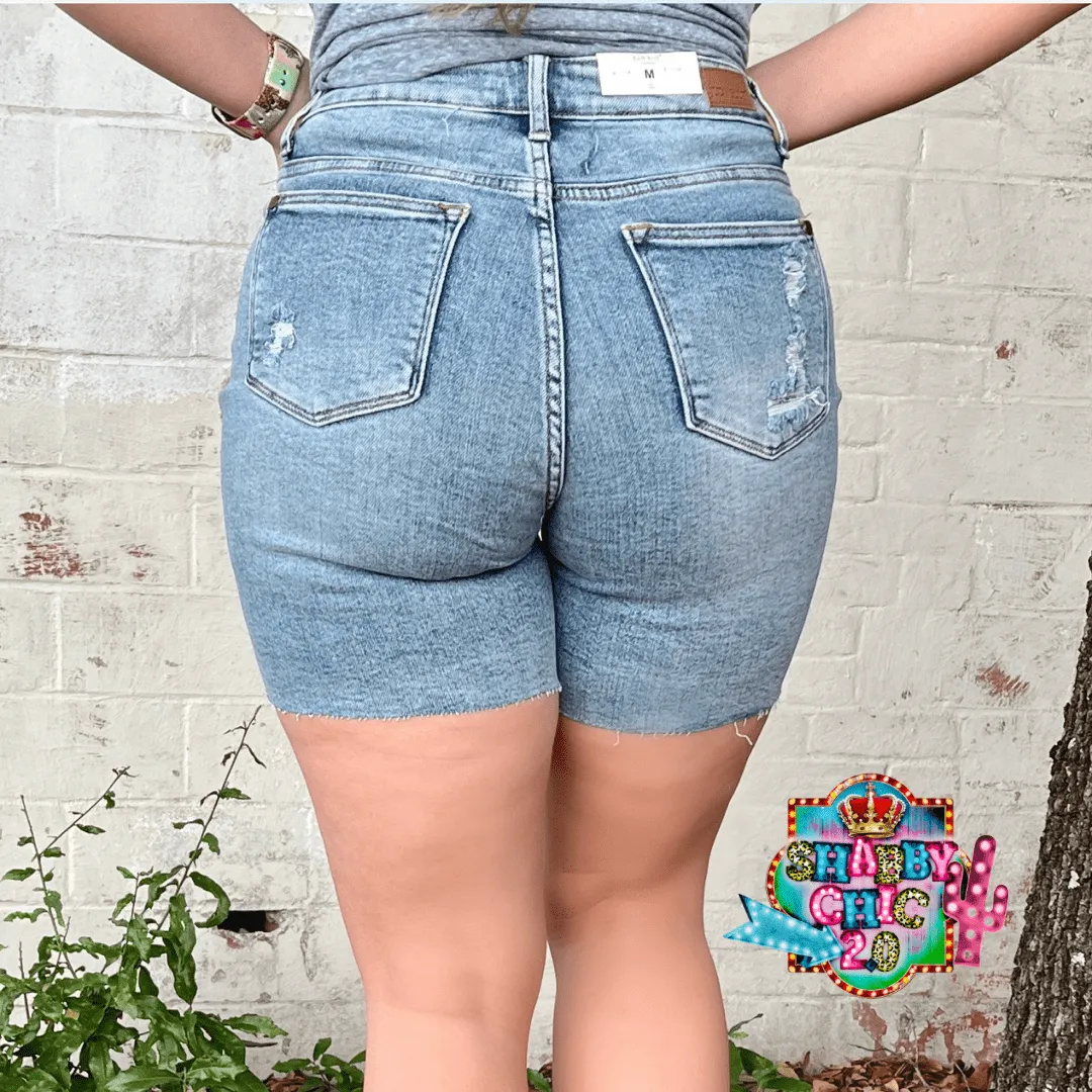 Judy Blue Light Distressed Shorts