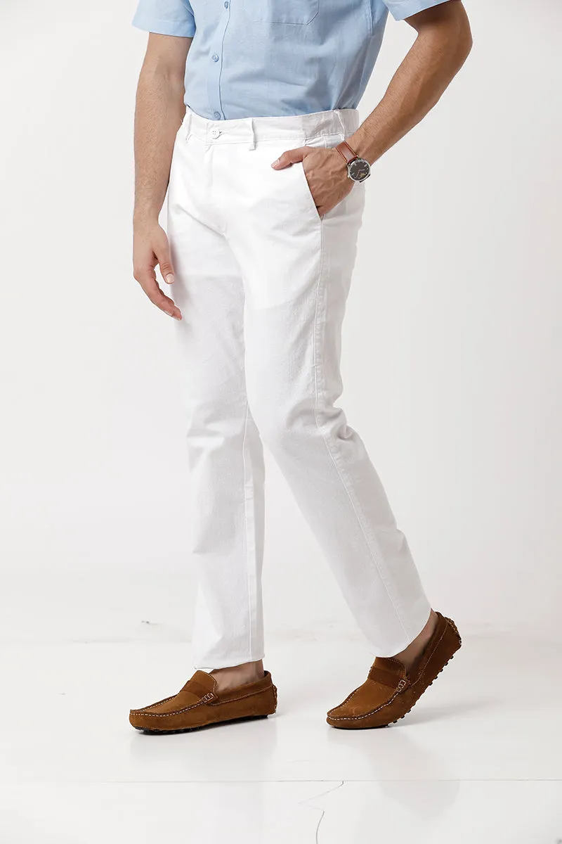 Kansas - White Trouser For Men | Ariser