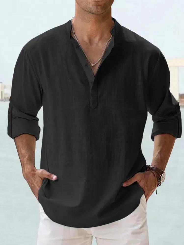 Kevin | Men's Linen Button-Up Shirt