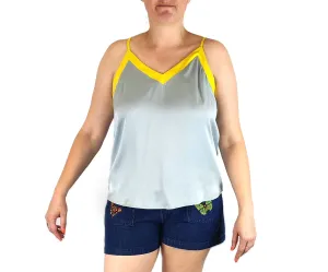 Kholo grey and yellow silk top size 14