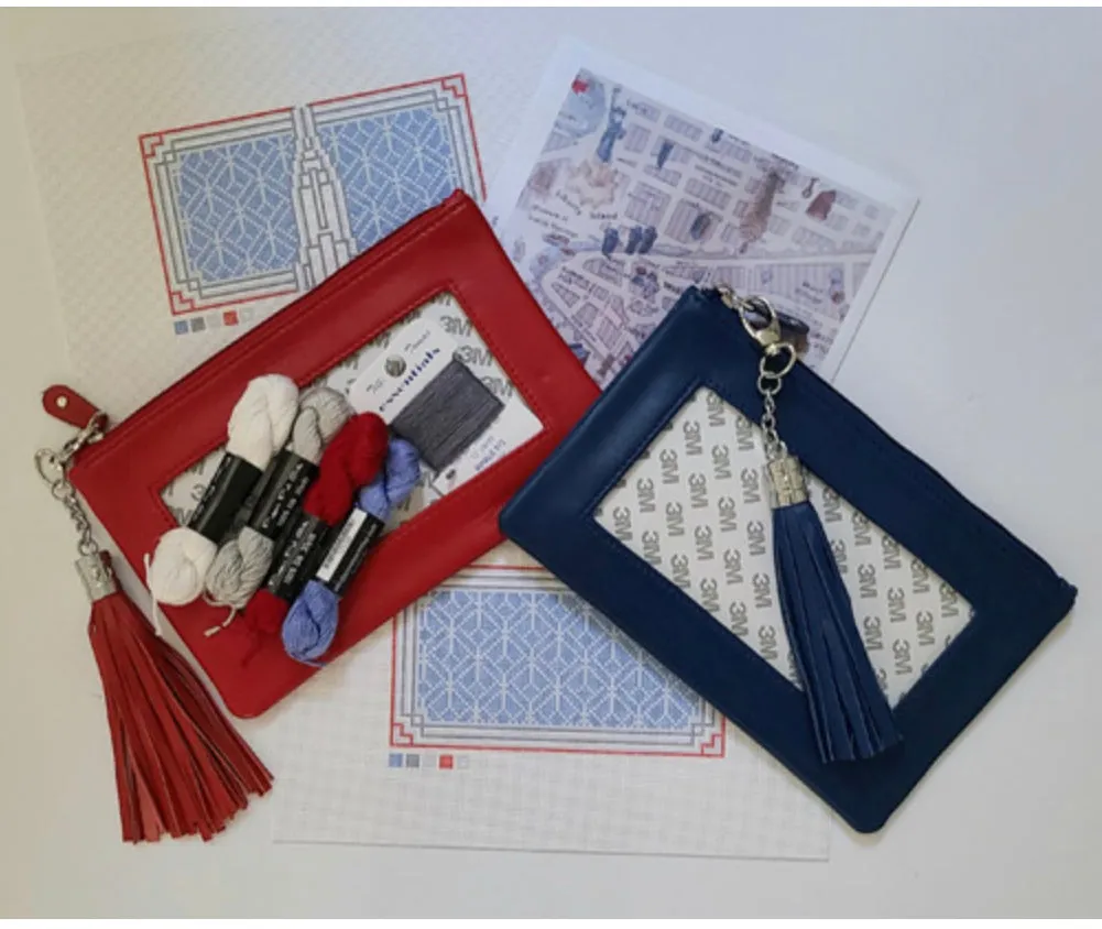 Lamb Skin Zip Pouch With Detachable Tassel