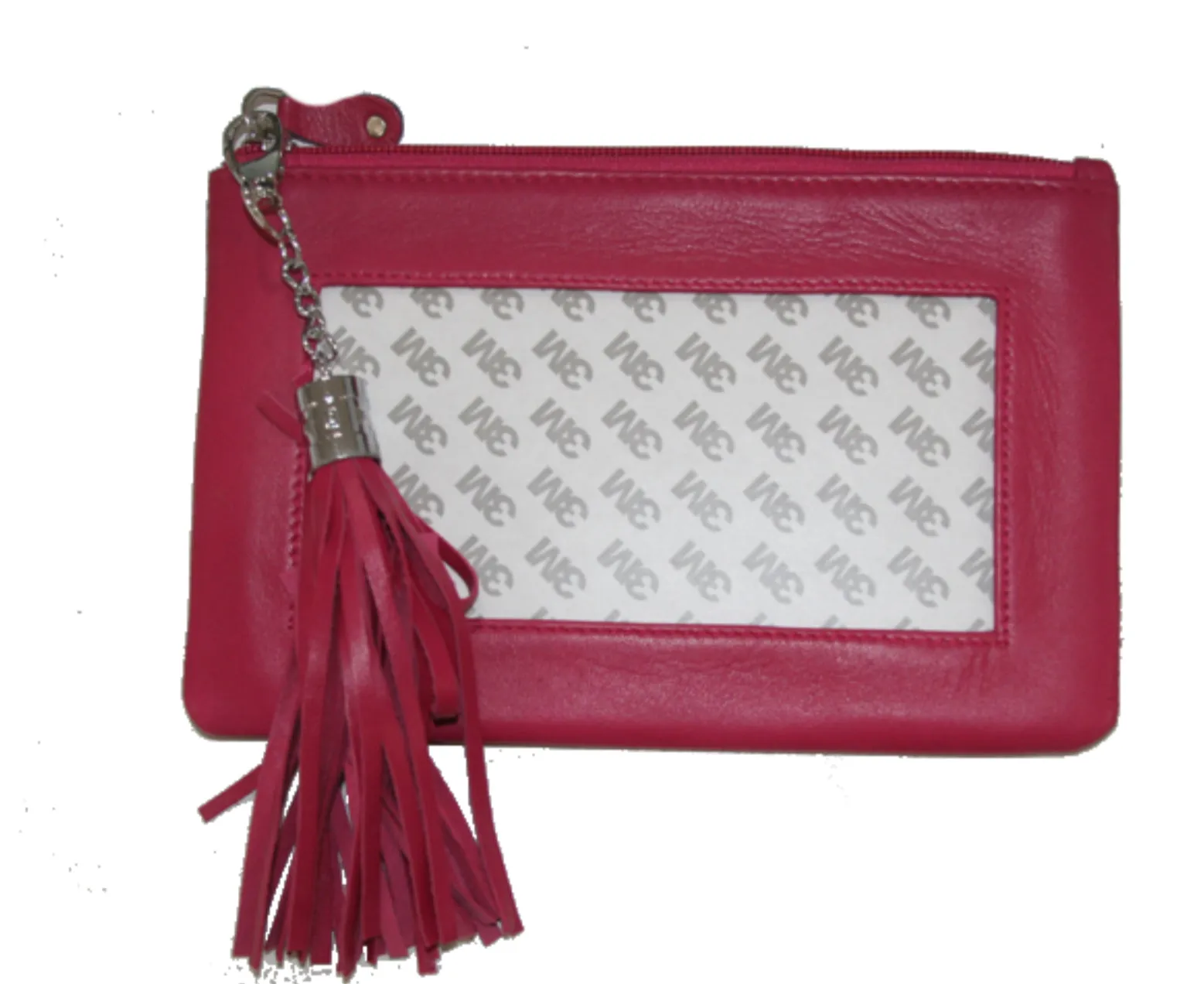 Lamb Skin Zip Pouch With Detachable Tassel