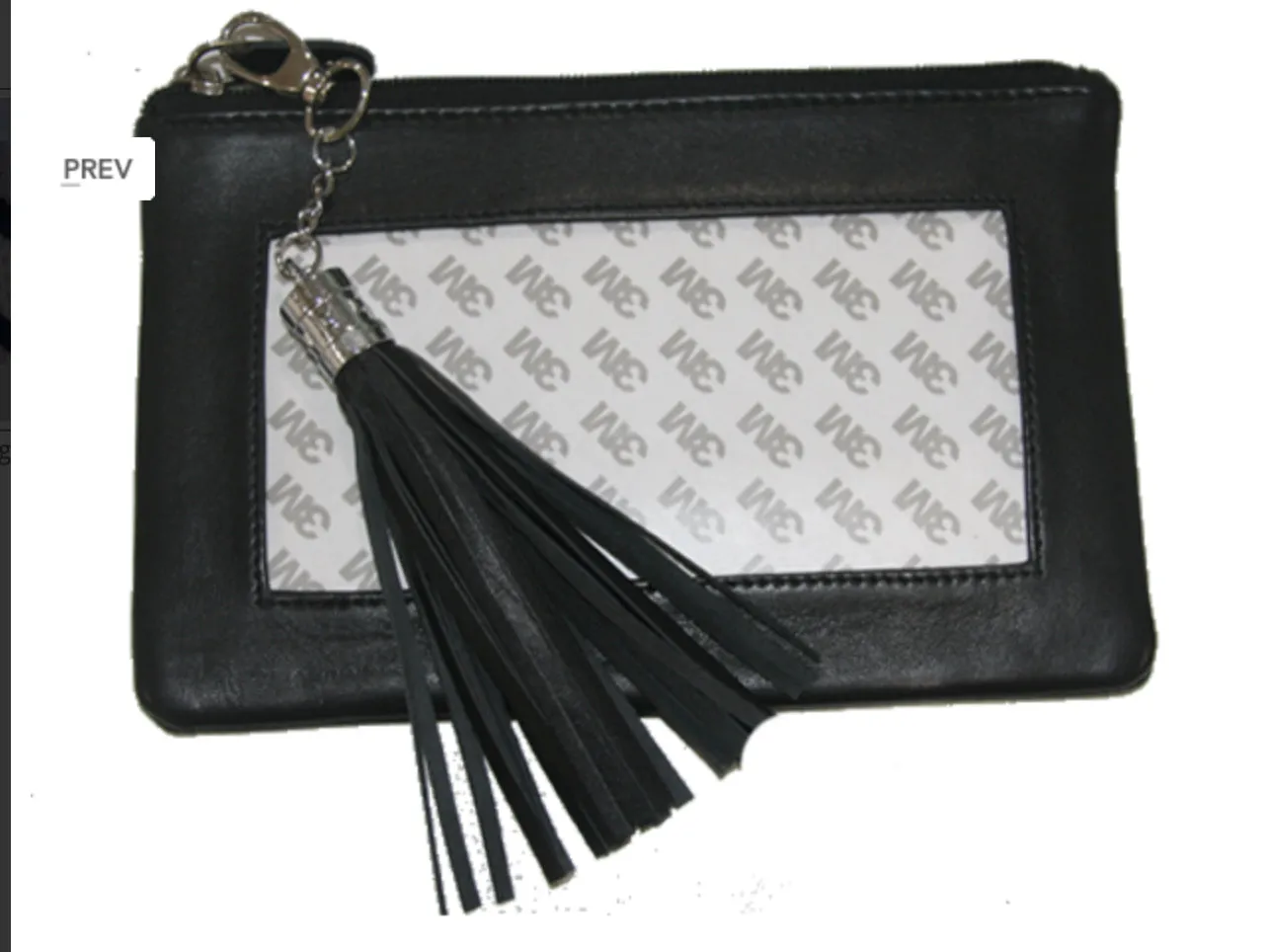 Lamb Skin Zip Pouch With Detachable Tassel