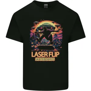 Laserflip Skateboards Skateboarder UFO Alien Mens Light Cotton T-Shirt