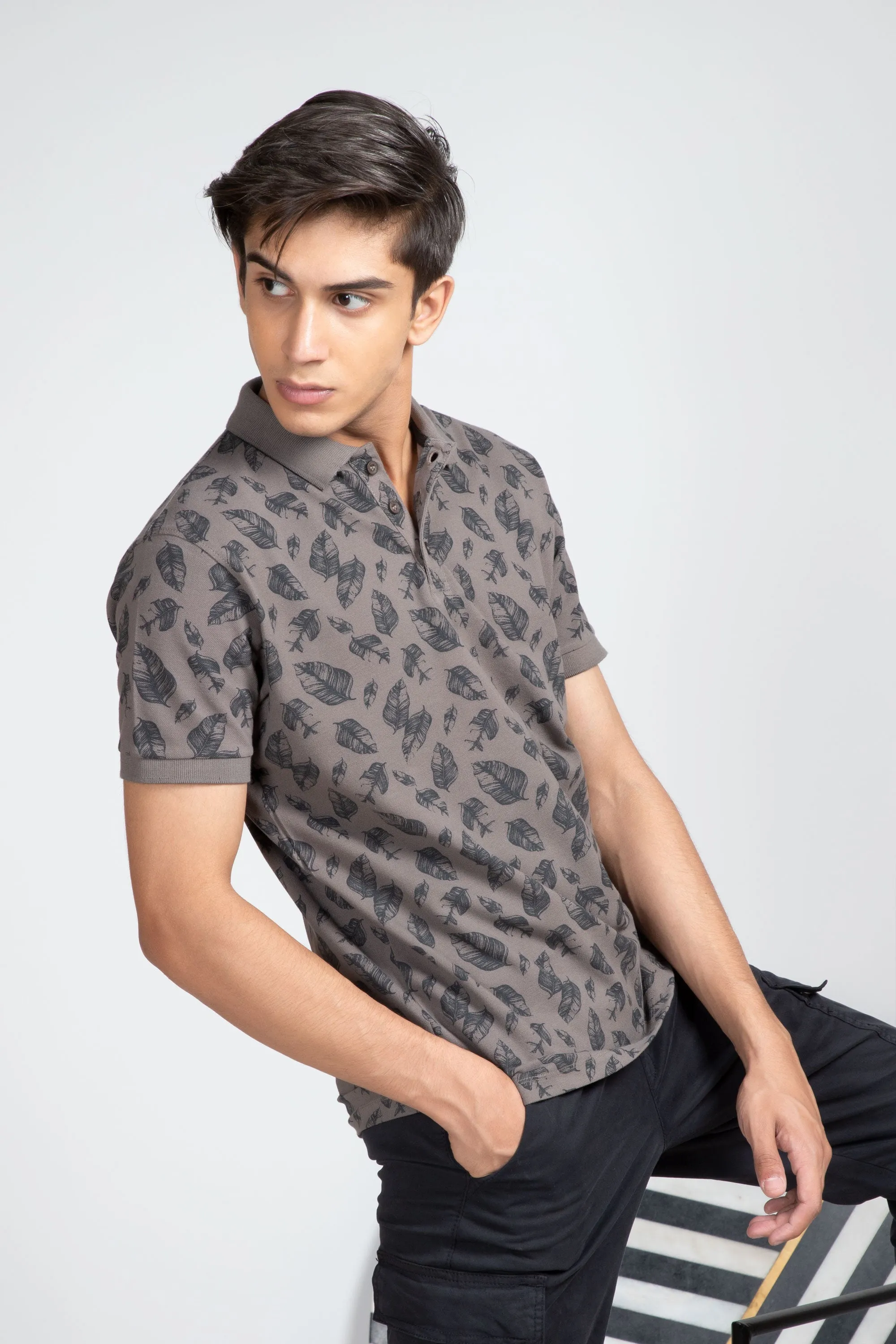 Leaf Print Polo