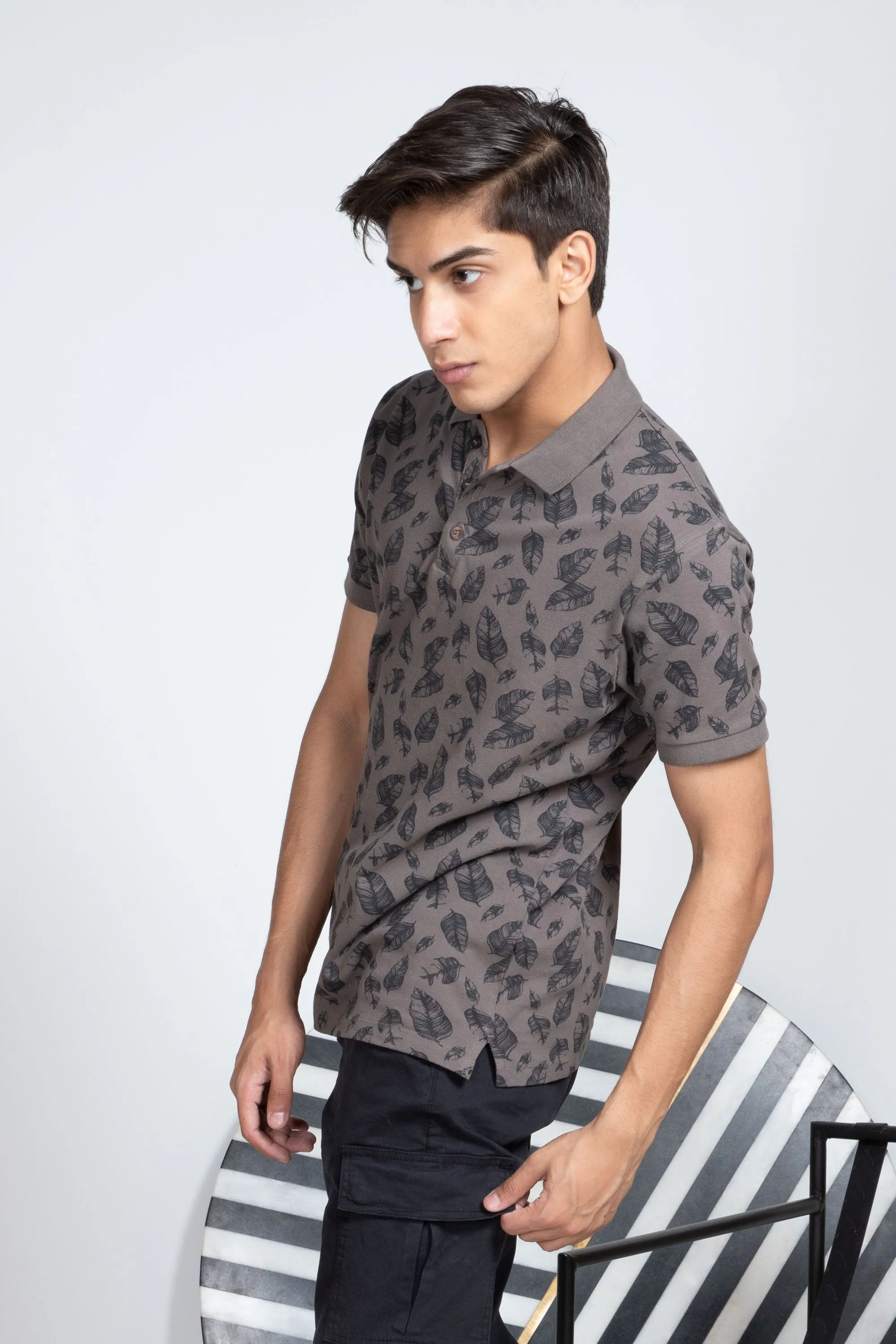Leaf Print Polo