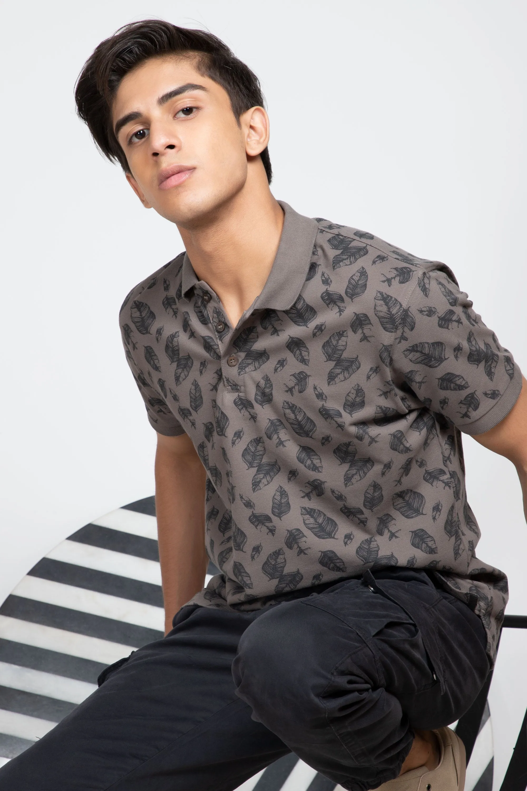 Leaf Print Polo