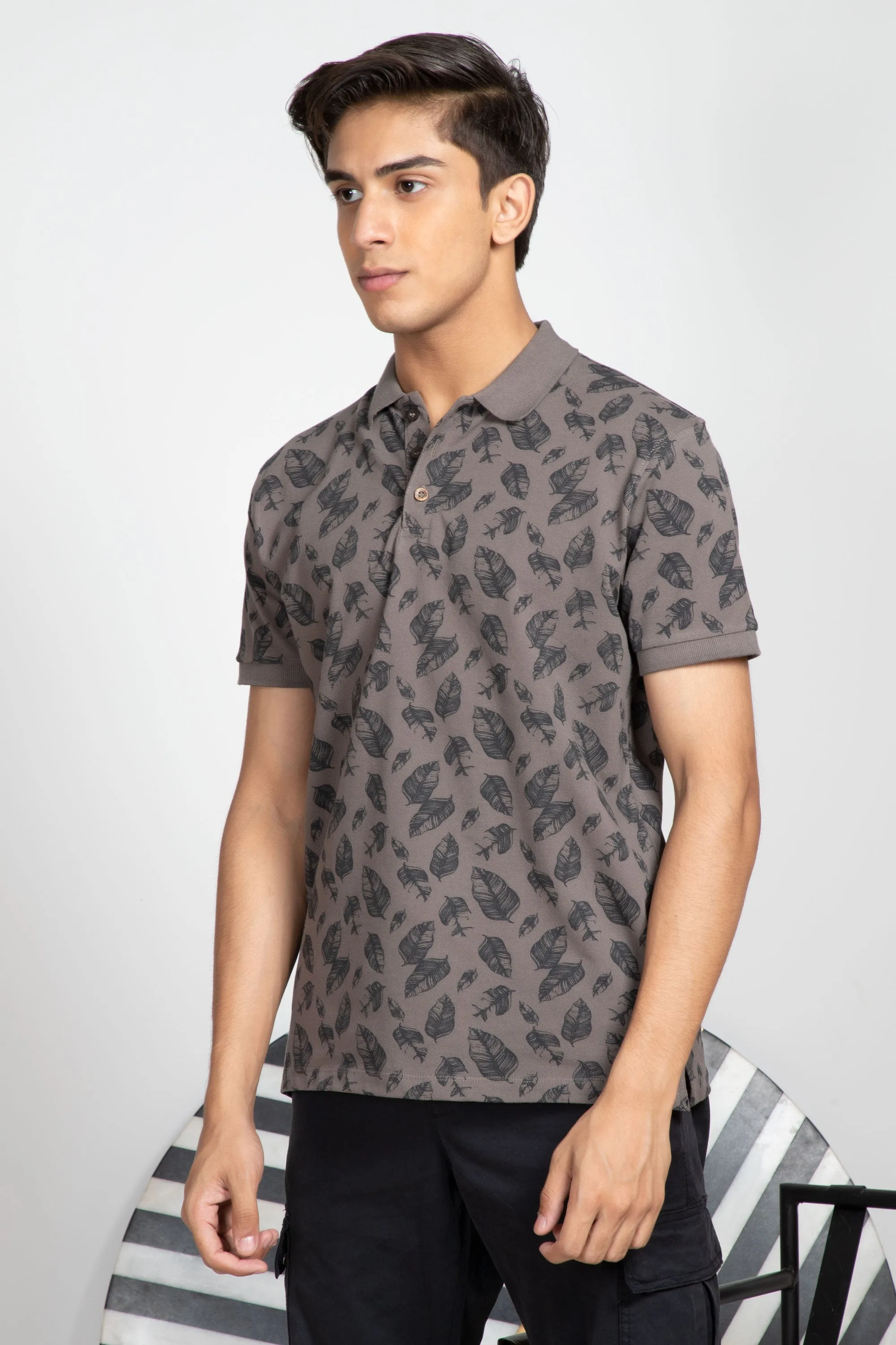 Leaf Print Polo
