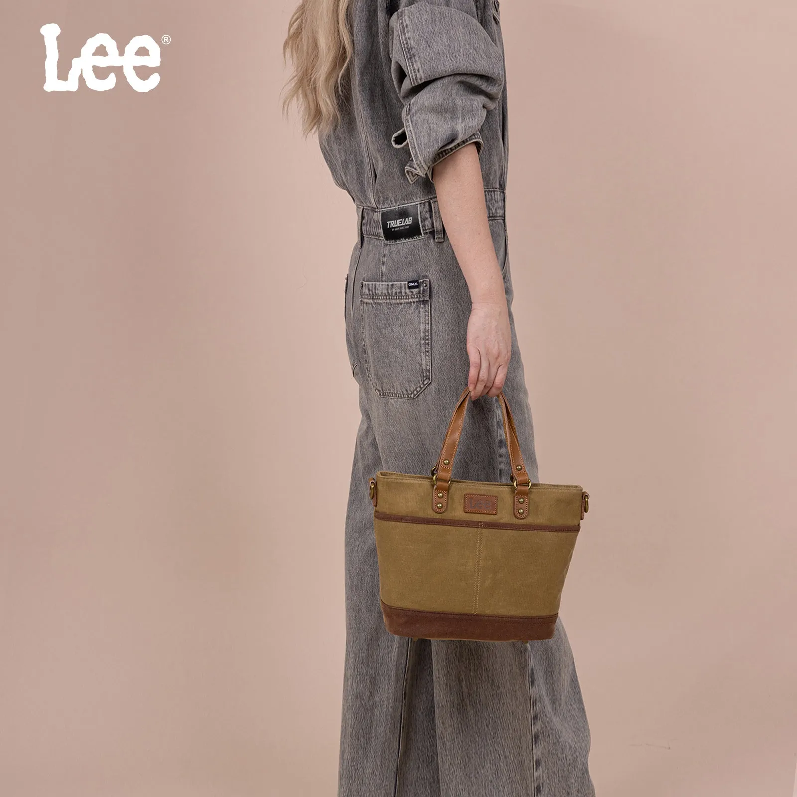 LEE51-003  LEE Denim Waxed Canvas Tote/Shoulder Bag/Crossbody