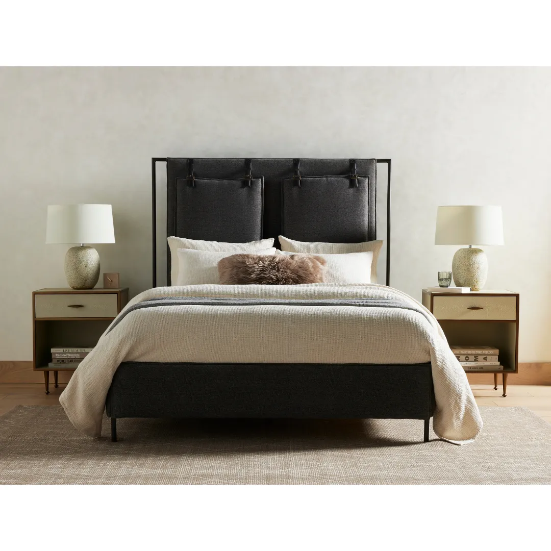 Leigh Upholstered Bed - San Remo Ash