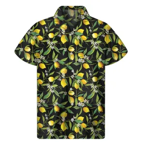 Lemon and Flower Hawaiian Vibes: Men's Short Sleeve Shirt