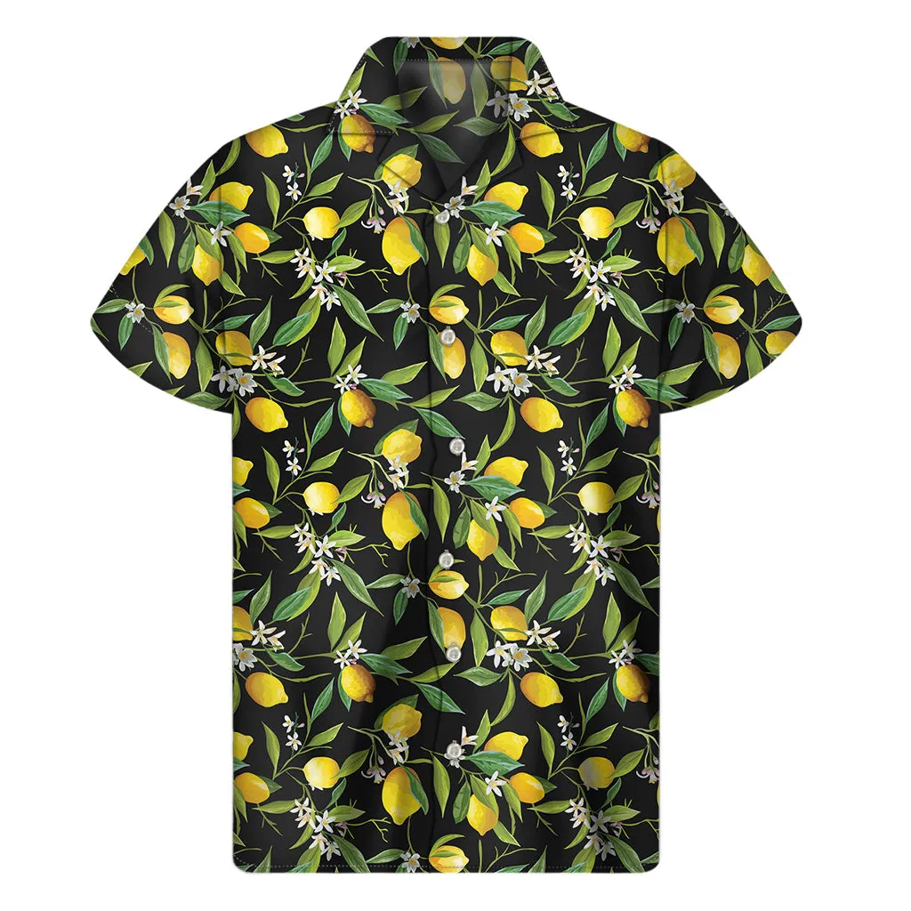 Lemon and Flower Hawaiian Vibes: Men's Short Sleeve Shirt
