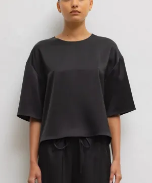 Leset Barb Boxy Tee - Black