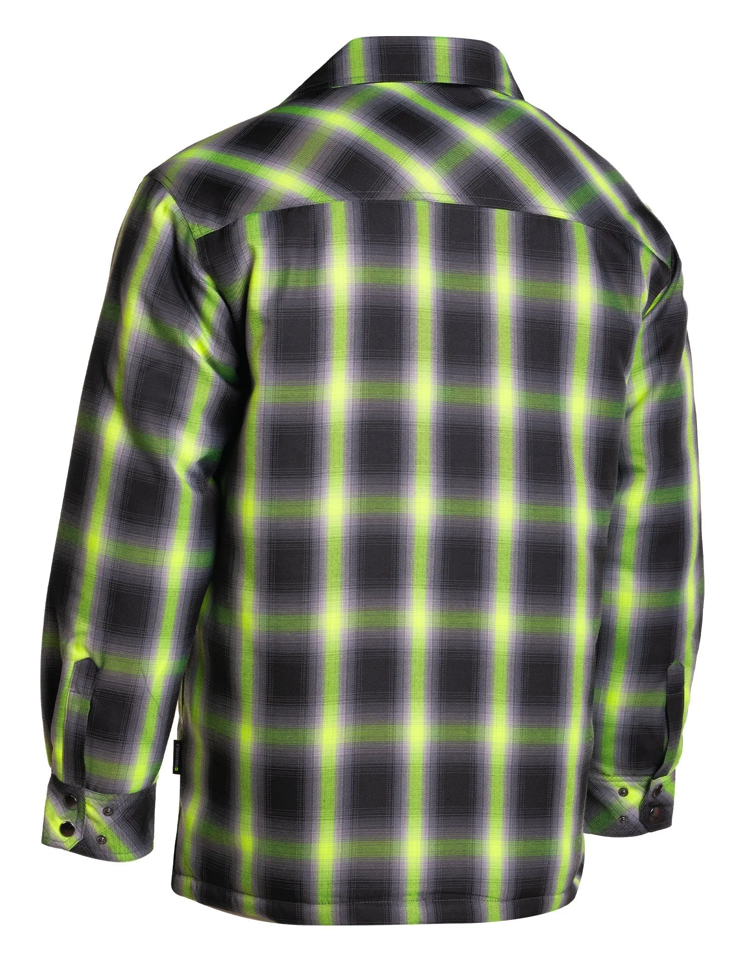 Lime Ombre Plaid Quilt-lined Shirt Jacket