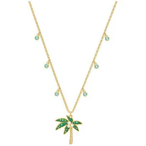 Lime Palm Tree Multi-Colored Gold Plating Necklace