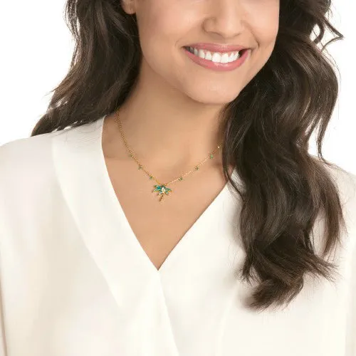 Lime Palm Tree Multi-Colored Gold Plating Necklace