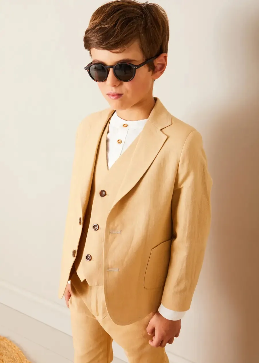 Linen Suit Trousers in Beige (4-10yrs)