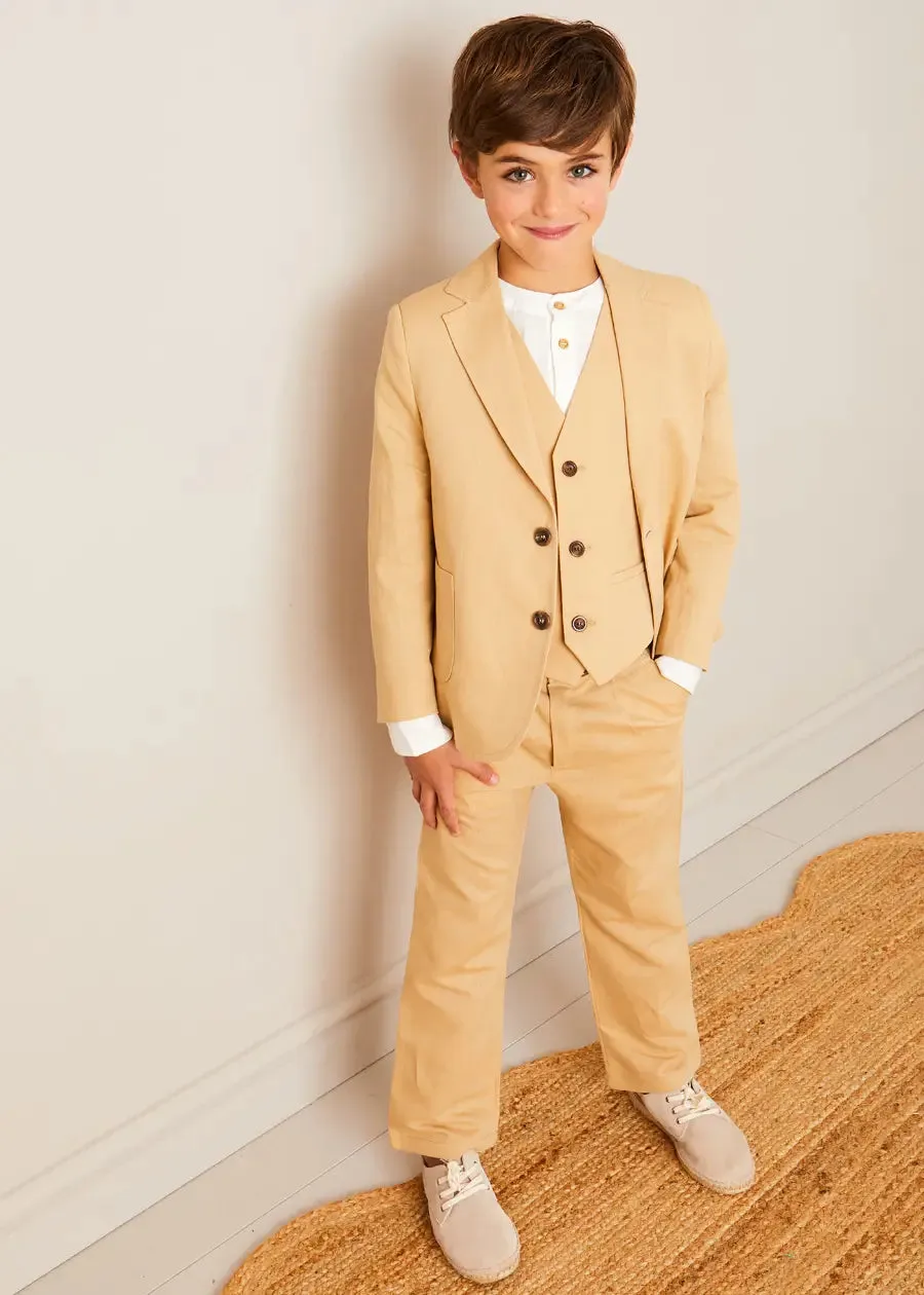 Linen Suit Trousers in Beige (4-10yrs)