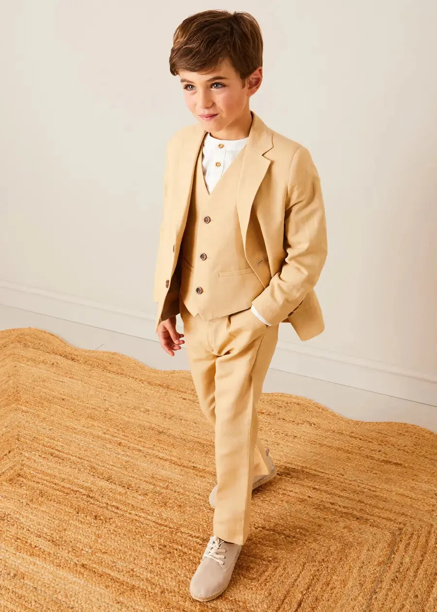 Linen Suit Trousers in Beige (4-10yrs)