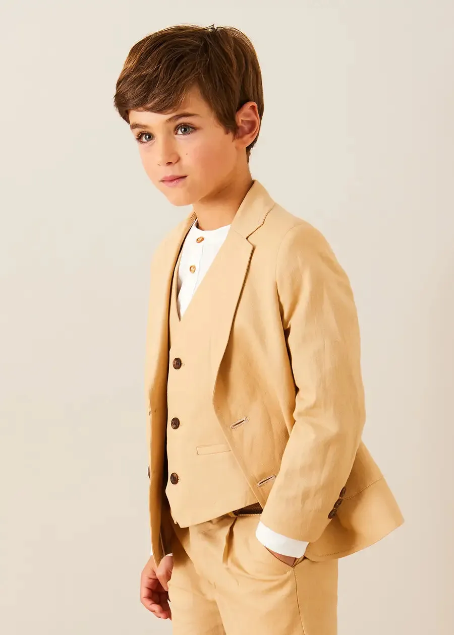 Linen Suit Trousers in Beige (4-10yrs)