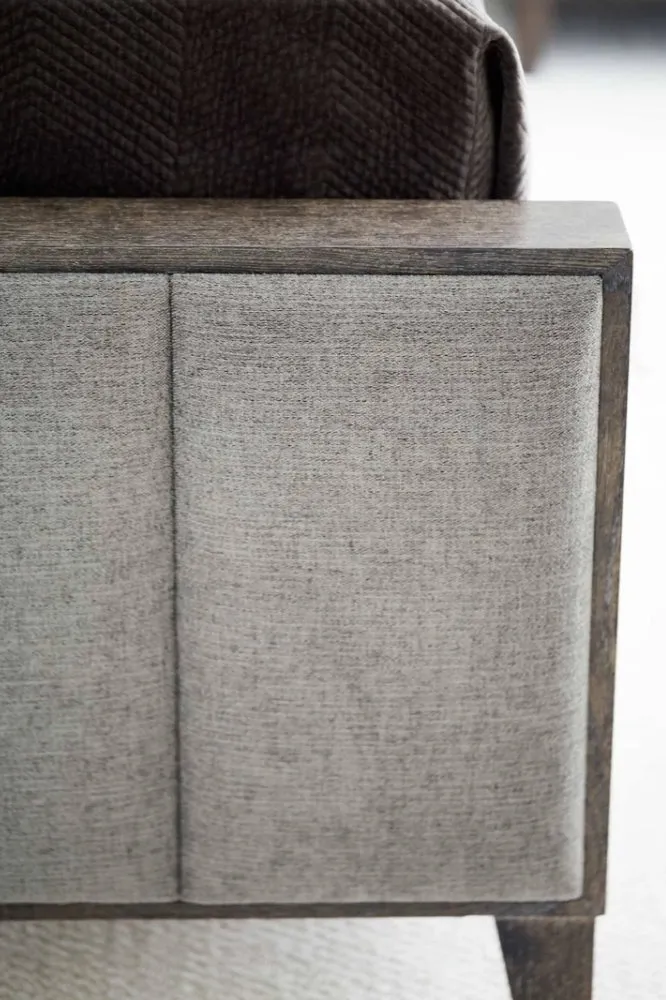 Linen Upholstered Panel Bed - Dark Grey