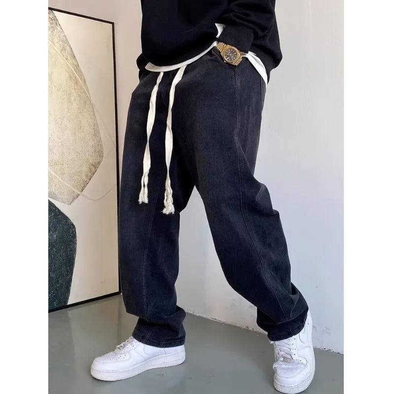 Loose Tailored selection Men's Trendy Wide-Leg Fit Exclusive options Jeans