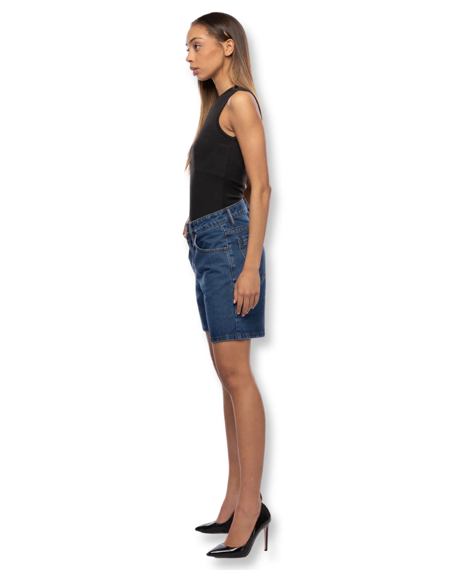 Louise Long Denim Shorts