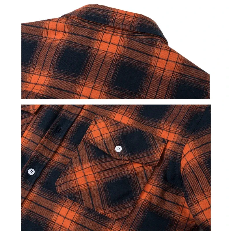 MAGCOMSEN Men's Fleece Plaid Flannel Shirt Jacket Button Up Casual Cotton Jacket Thicken Warm Spring Work Coat Sherpa Outerwear