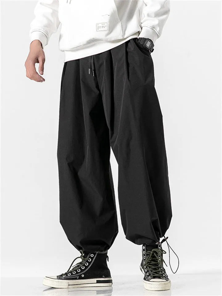 Male Baggy Drawstring Hem Jogging Pants