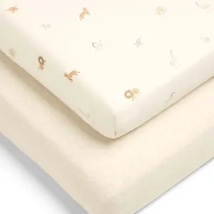 Mamas & Papas 'Born to be Wild Safari and Marl Fitted Sheets - Multipack of 2