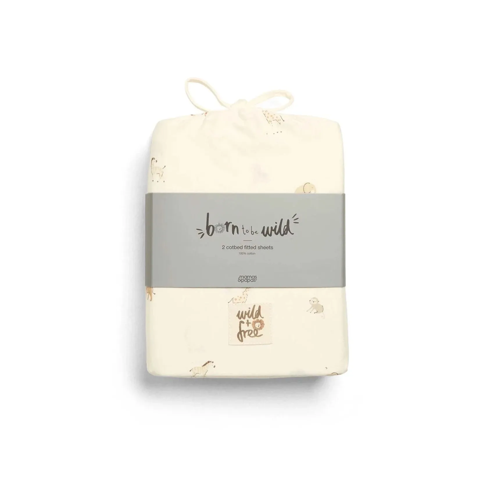 Mamas & Papas 'Born to be Wild Safari and Marl Fitted Sheets - Multipack of 2