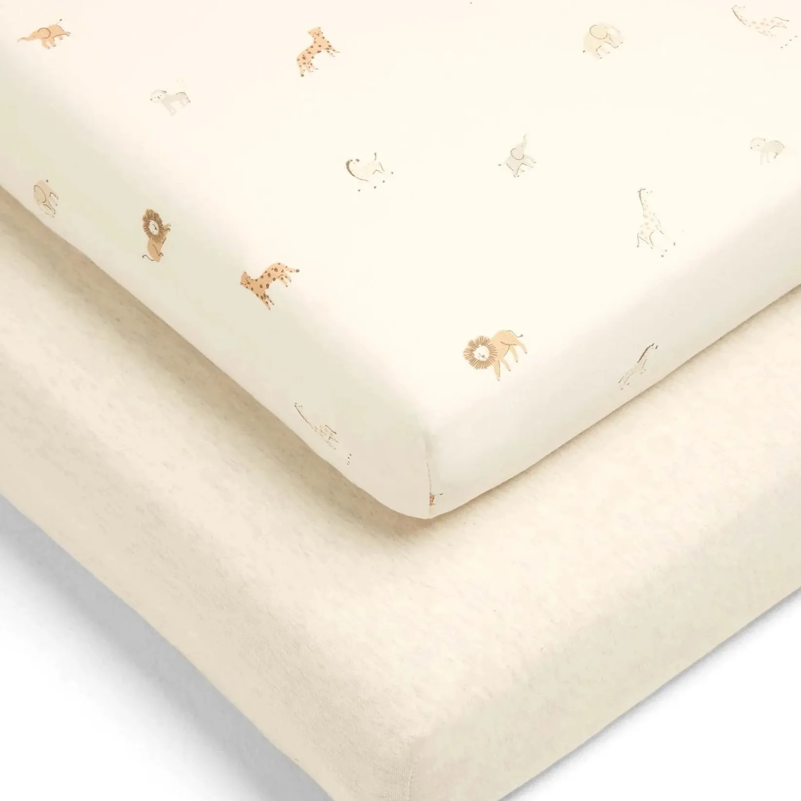 Mamas & Papas 'Born to be Wild Safari and Marl Fitted Sheets - Multipack of 2