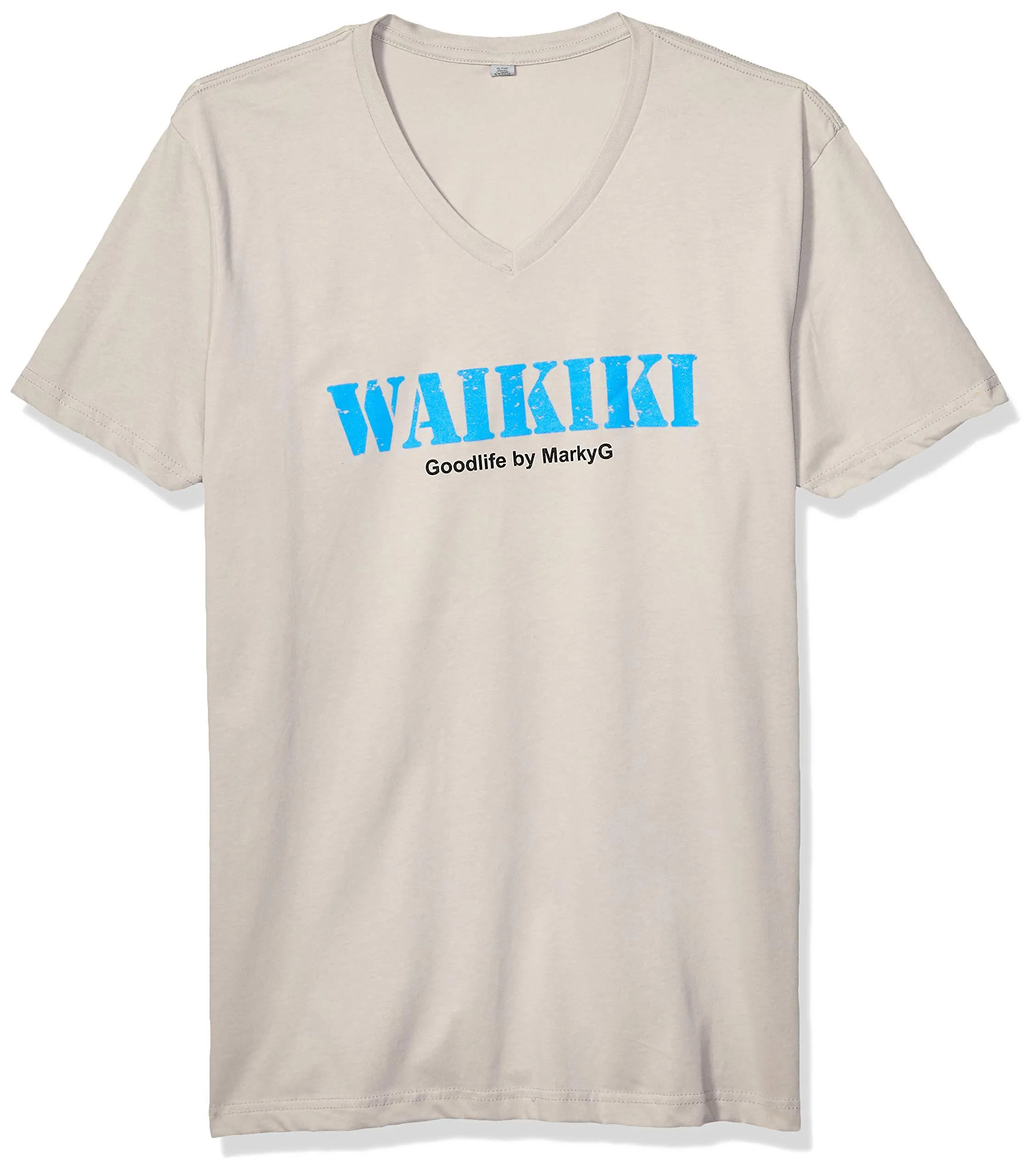 Marky G Apparel Men's Barbados Graphic Printed Premium Tops Fitted Sueded Short Sleeve V-Neck T-Shirt