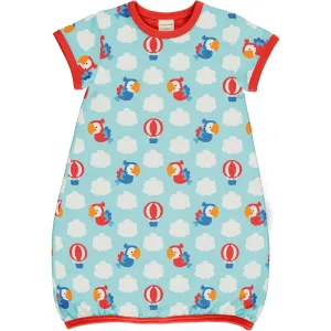 Maxomorra Short Sleeve Balloon Dress - Parrot Safari