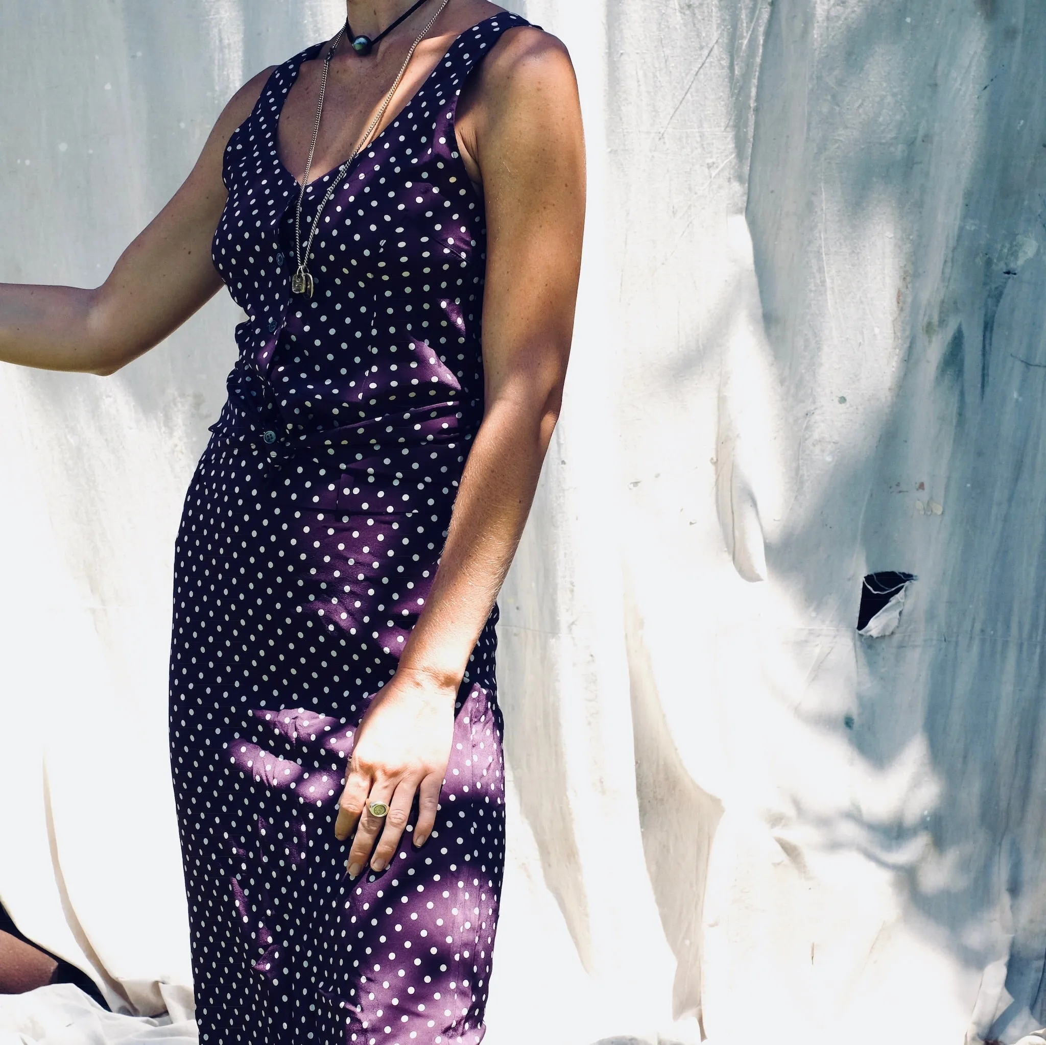 May Top - Maroon Dot