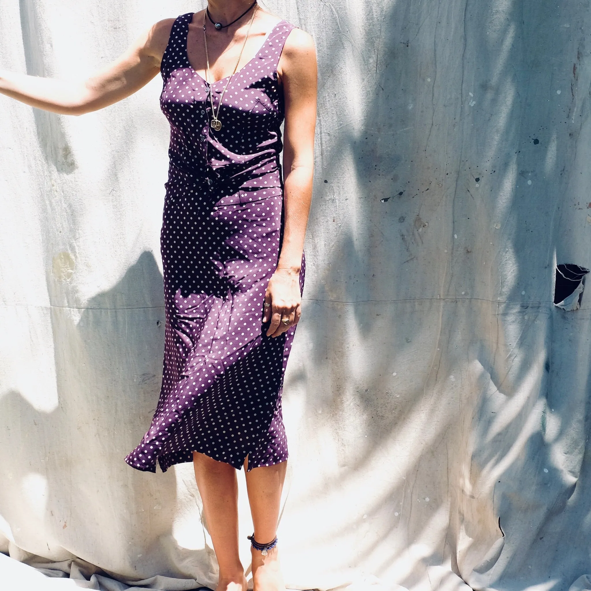 May Top - Maroon Dot