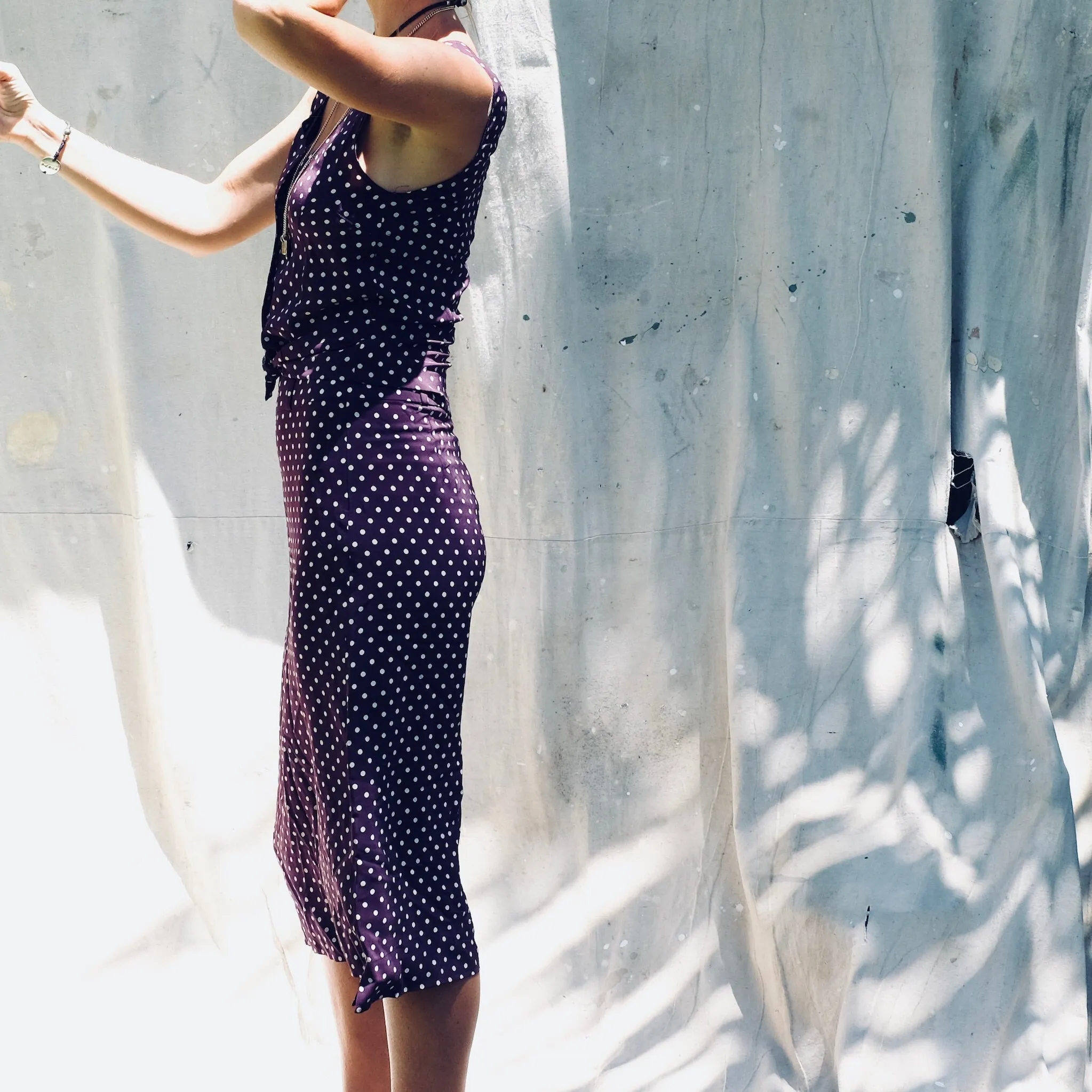 May Top - Maroon Dot