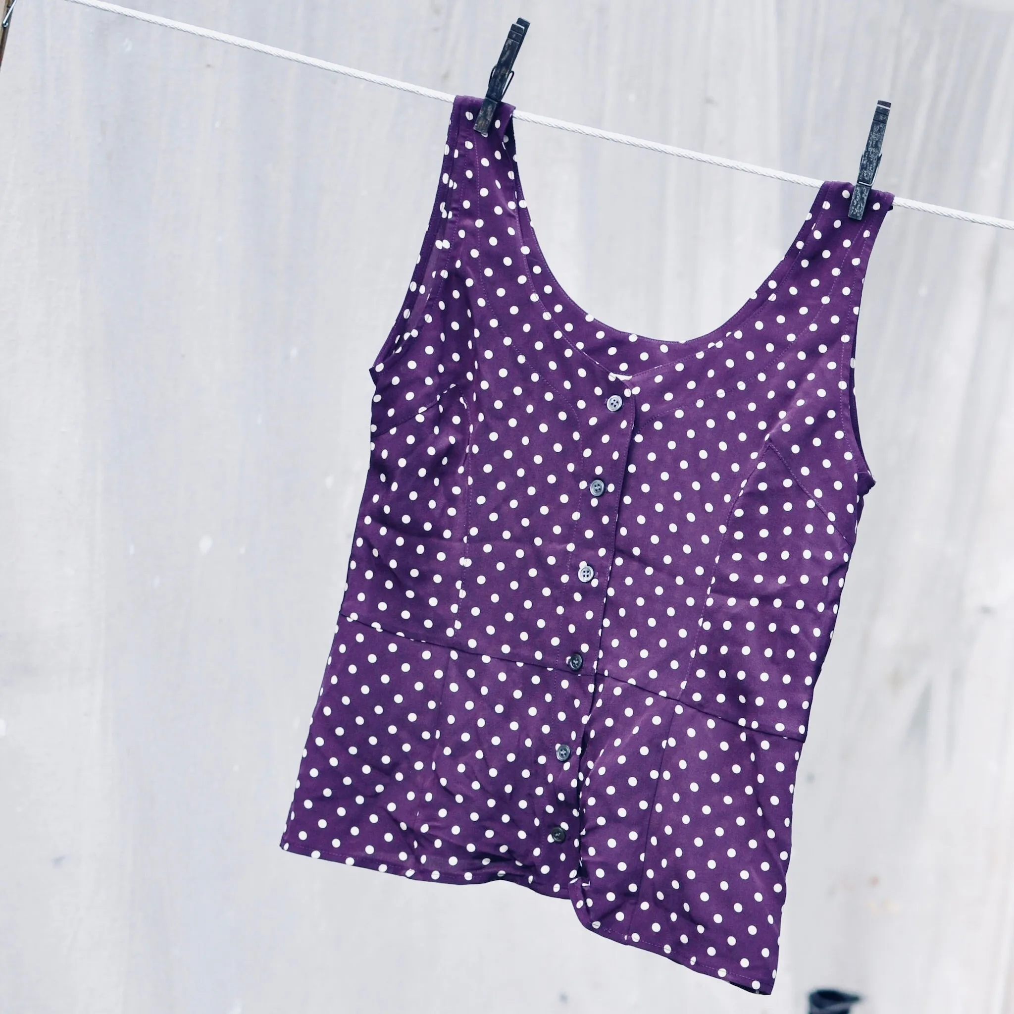 May Top - Maroon Dot